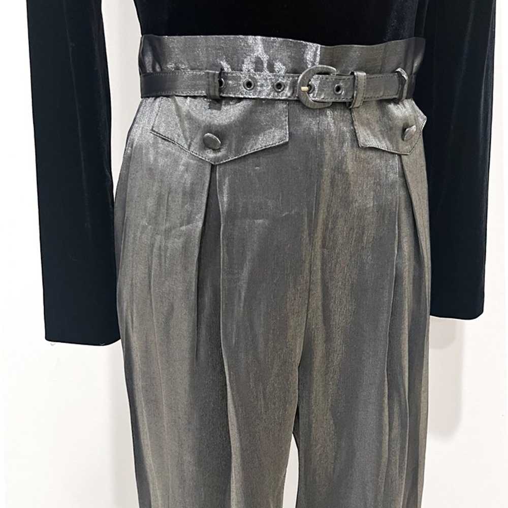 D.J. Summers Vintage 80s Black & Metallic Silver … - image 5