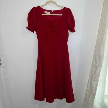 Red midi dress