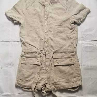 Free People Beige Linen Blend Romper!