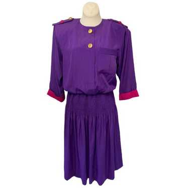 VTG 80's Leslie Fay Maxi Purple Dress