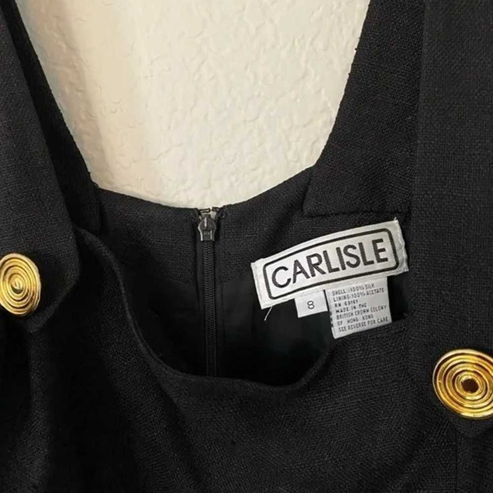 Vintage Carlisle Classic Black Silk Sleeveless Mi… - image 4