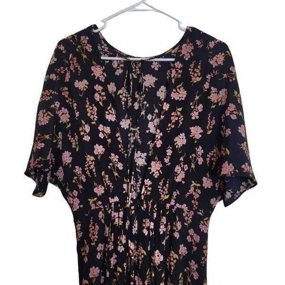 Les Reveries Women's Black & Pink Floral Silk Ope… - image 8