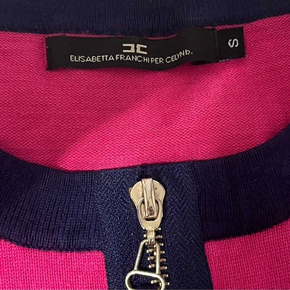 Elisabetta Franchi Pink/Navy Contrast Long Sleeve… - image 10