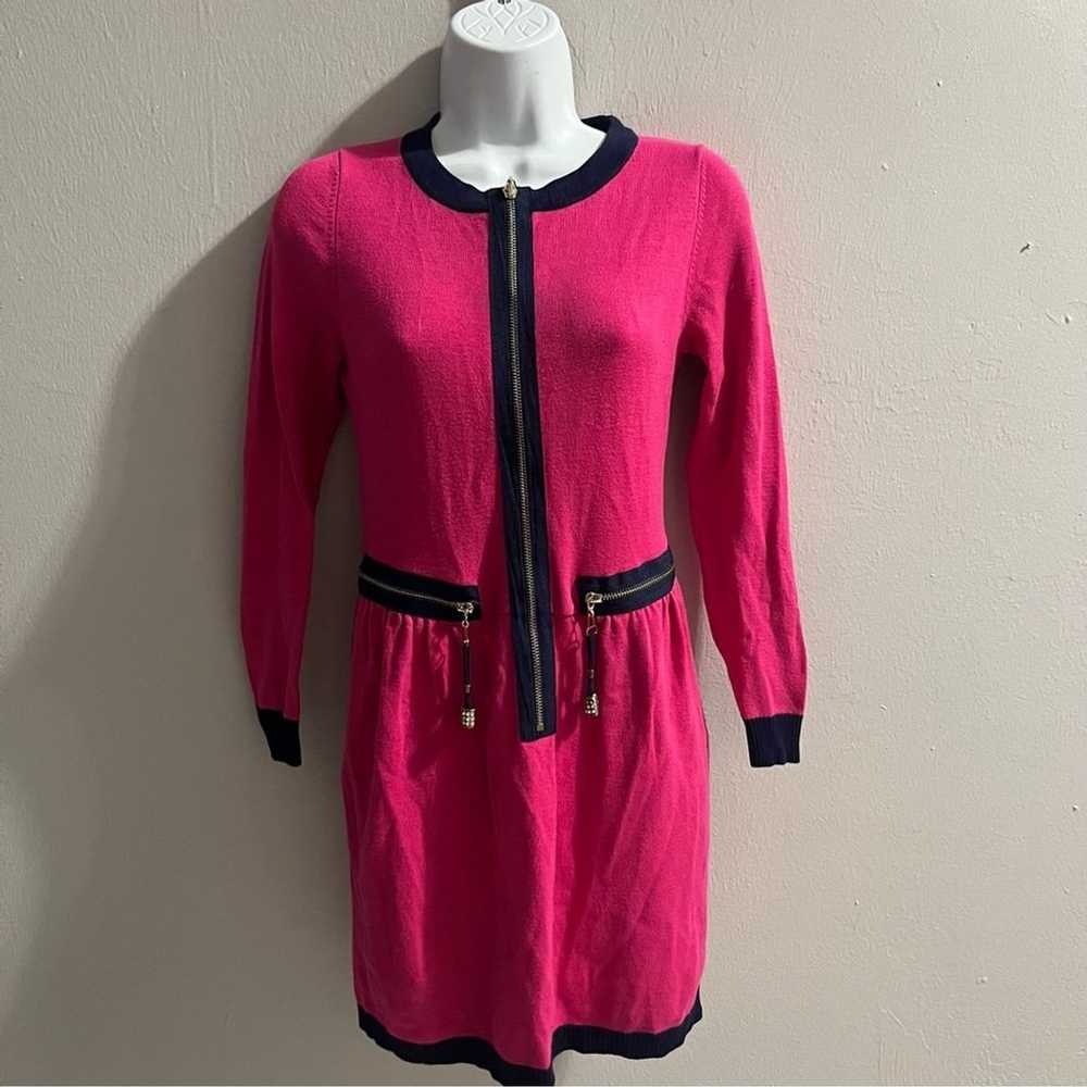 Elisabetta Franchi Pink/Navy Contrast Long Sleeve… - image 2