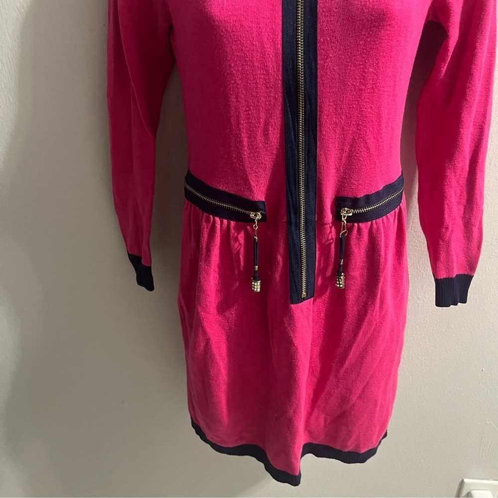 Elisabetta Franchi Pink/Navy Contrast Long Sleeve… - image 5