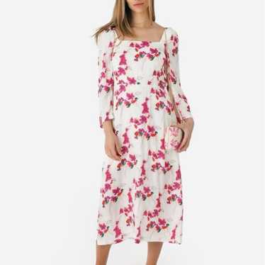 Revolve BA&SH women’s midi dress Floral pink and w