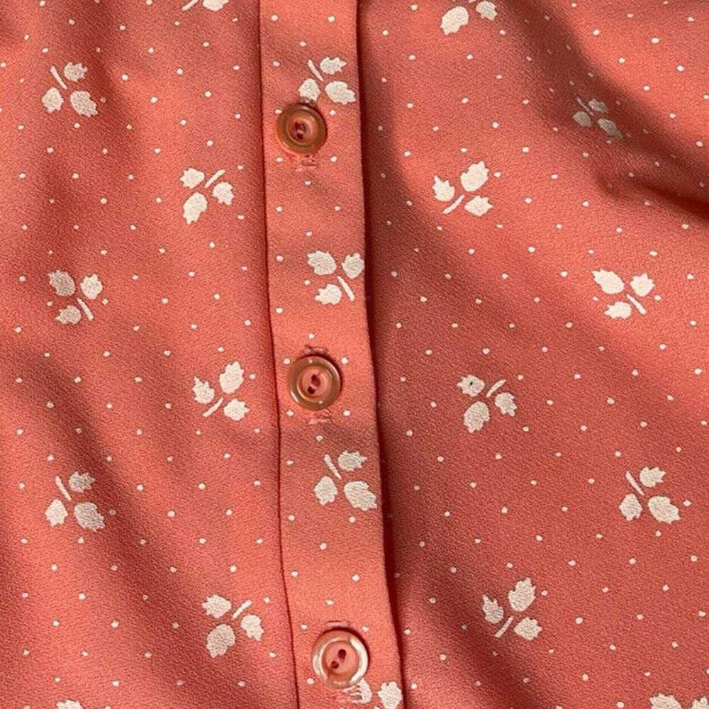 Vintage Marty Gutmacher Peach Polka Dot Floral Pl… - image 11