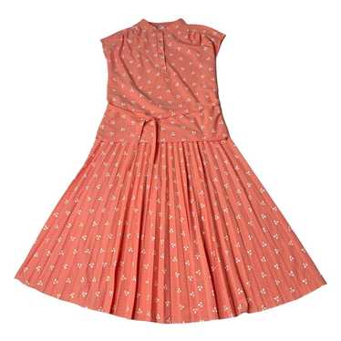 Vintage Marty Gutmacher Peach Polka Dot Floral Pl… - image 1