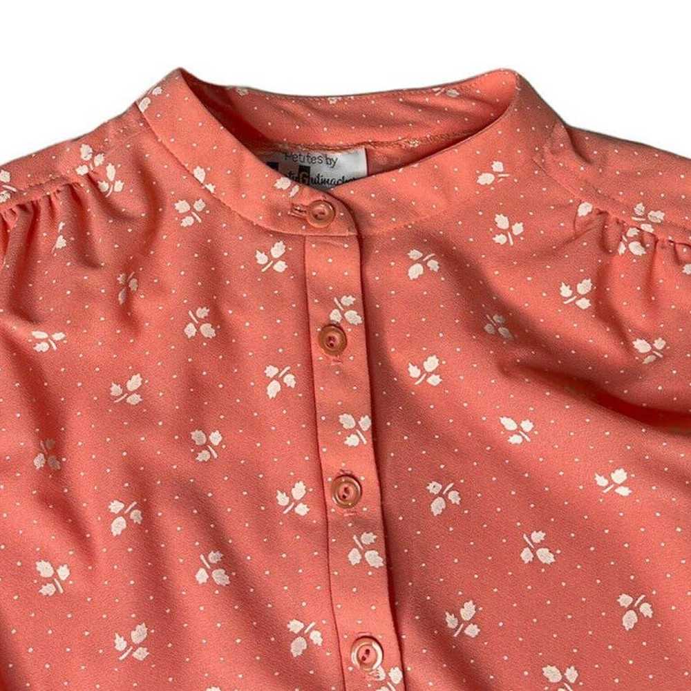 Vintage Marty Gutmacher Peach Polka Dot Floral Pl… - image 4