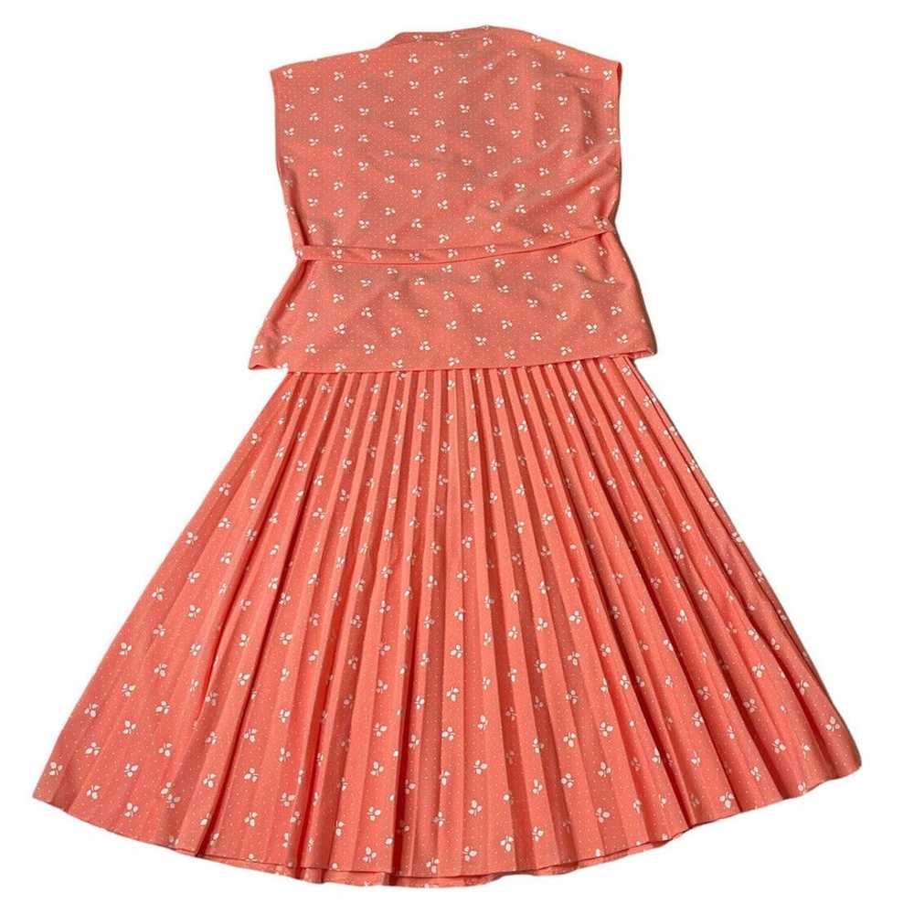 Vintage Marty Gutmacher Peach Polka Dot Floral Pl… - image 6