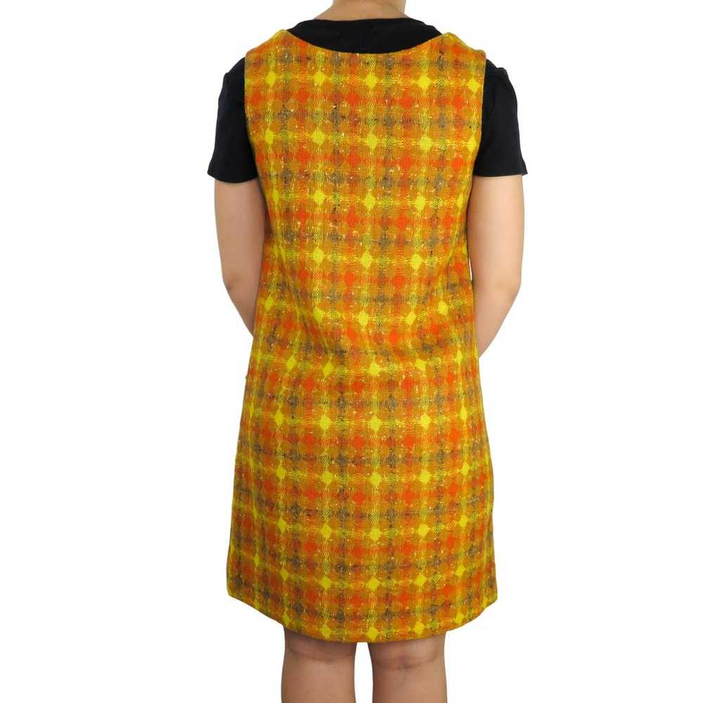 1970s Vintage Handmade Retro Plaid Orange Yellow … - image 5