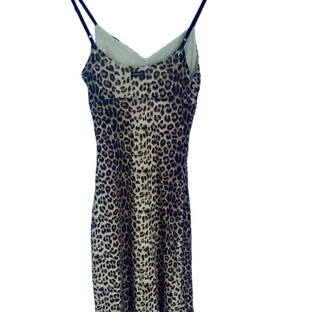 Vintage Y2K Guess Leopard Print Slip Dress Corset… - image 2