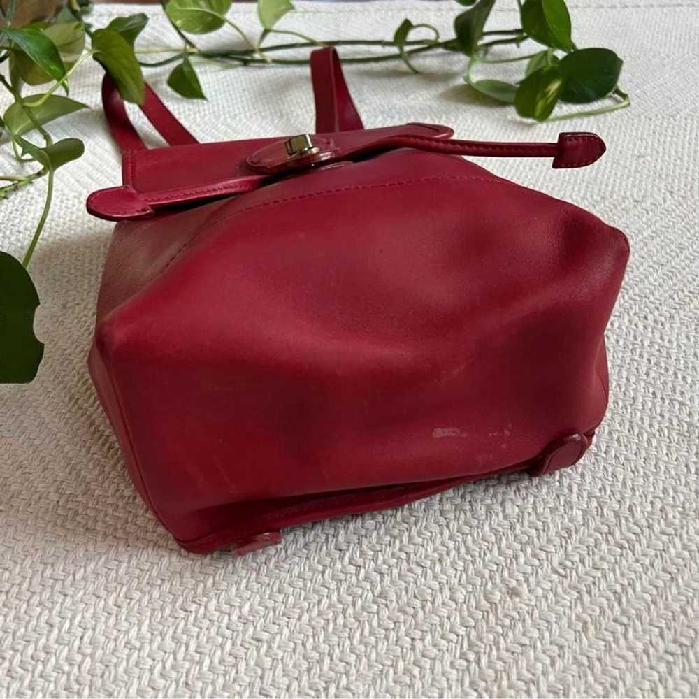 Croft & Barrow 90s Cherry Red Leather Backpack Pu… - image 5