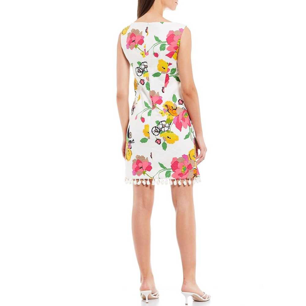 TRINA TURK Floral Pom-Pom Fringe Shift Dress - image 7