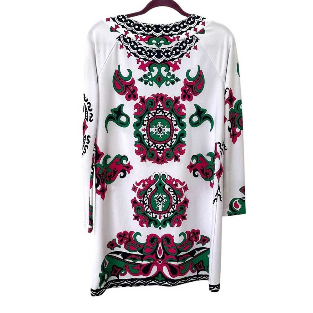 TIBI Boho Patterned Shift Mini Dress Small - image 2