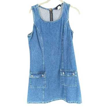 Vintage Faded Glory Dress Sleeveless Denim Jumper 