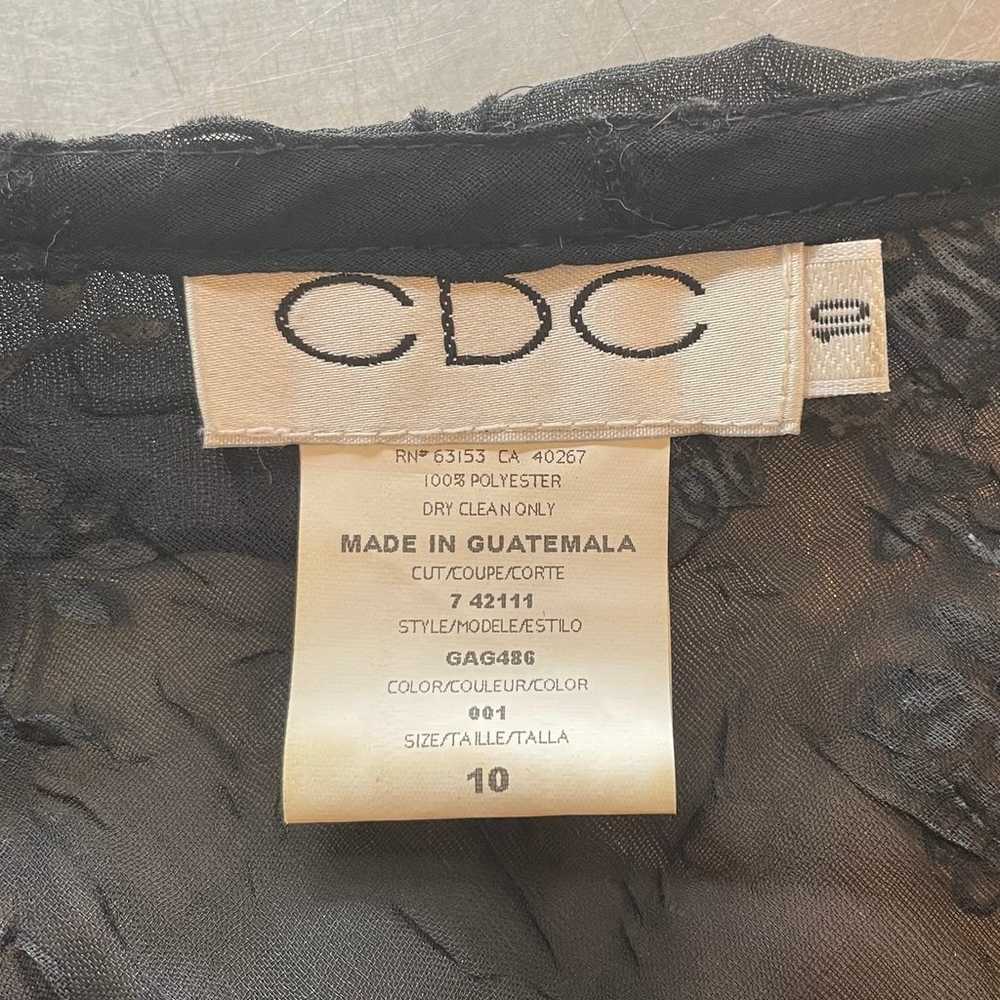 CDC Size 10 Black Sheer Lace Black Cocktail Dress - image 2