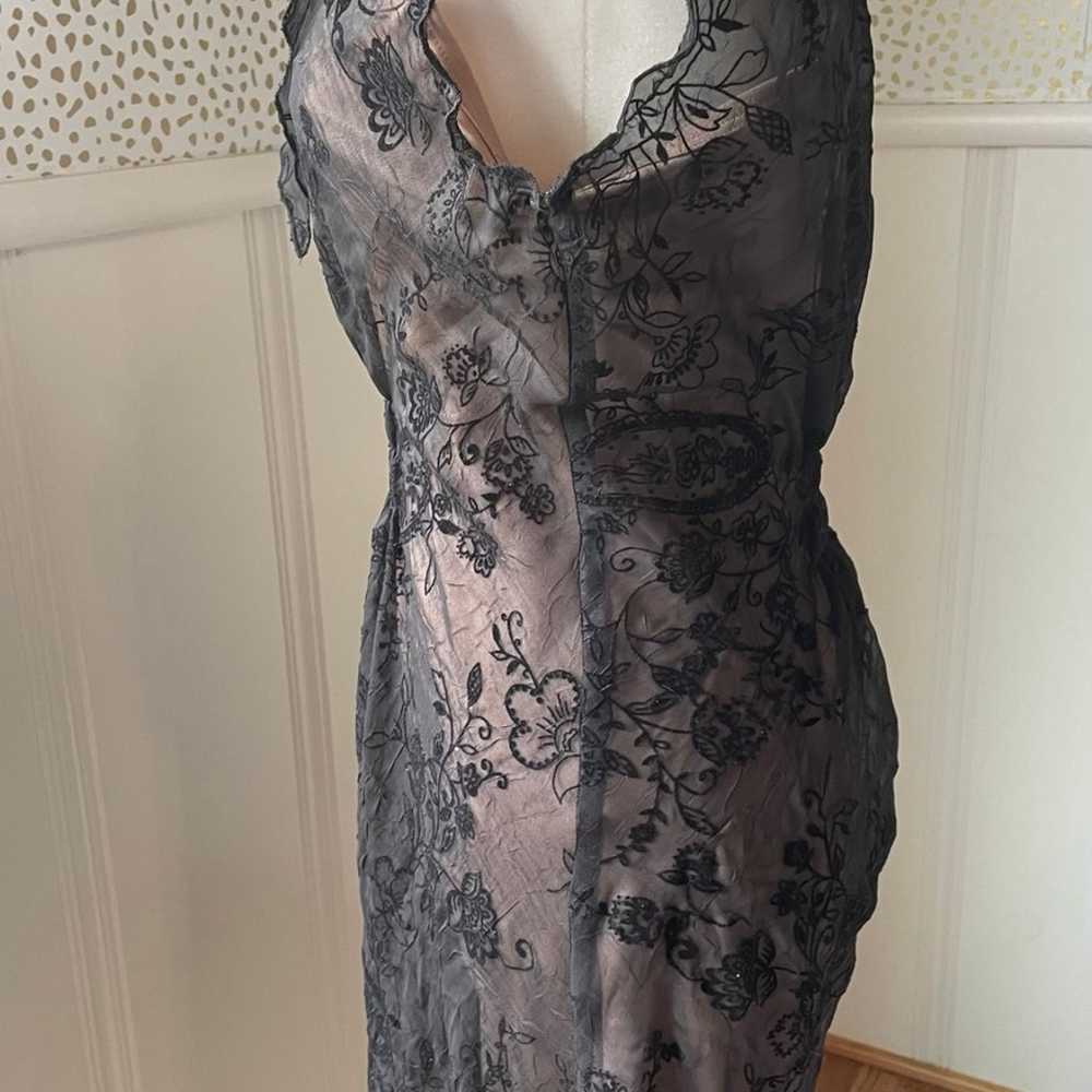 CDC Size 10 Black Sheer Lace Black Cocktail Dress - image 8