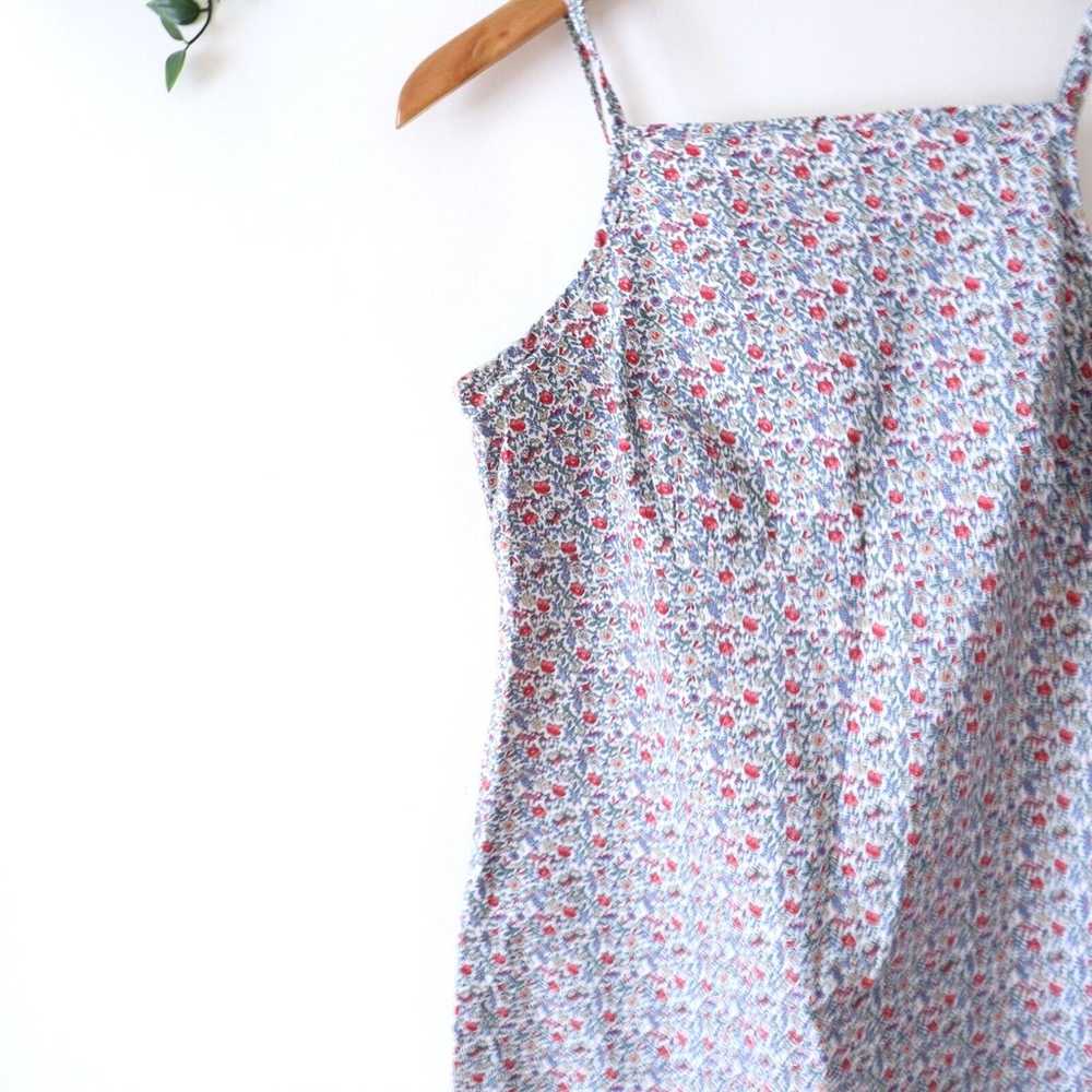 Vintage Calvin Klein Women's Red Blue Floral Cami… - image 2