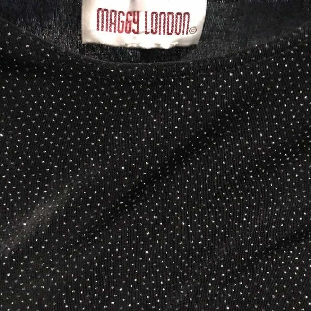 Maggy London Vintage Sparkly Black Dress - image 5