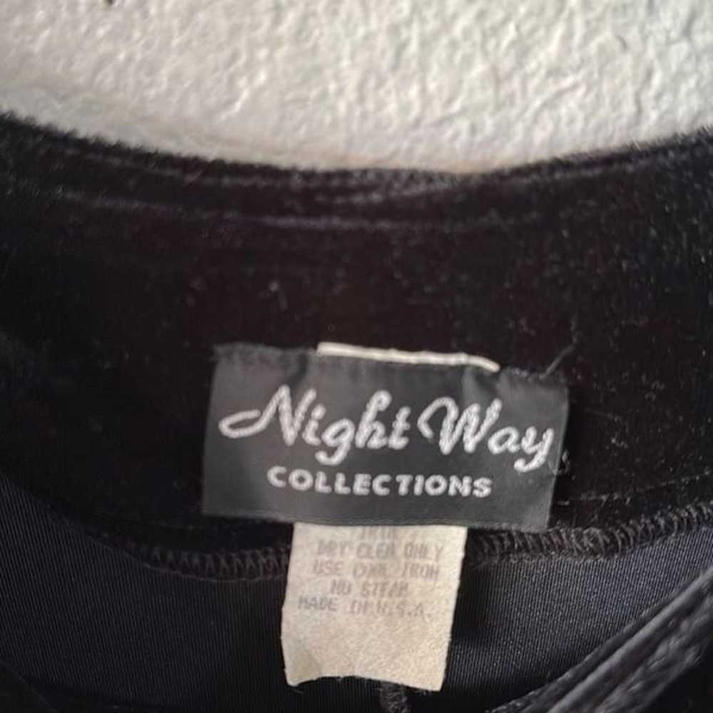 Night way collections size 8 black velvet Long Dr… - image 7