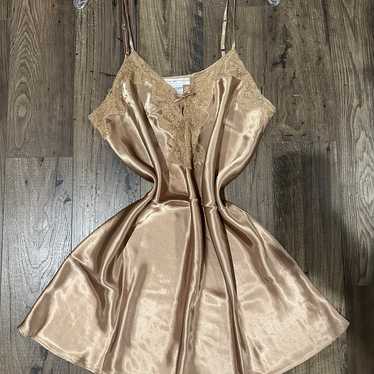 Vintage 90s Y2K metallic Bronze Champagne Gold sa… - image 1