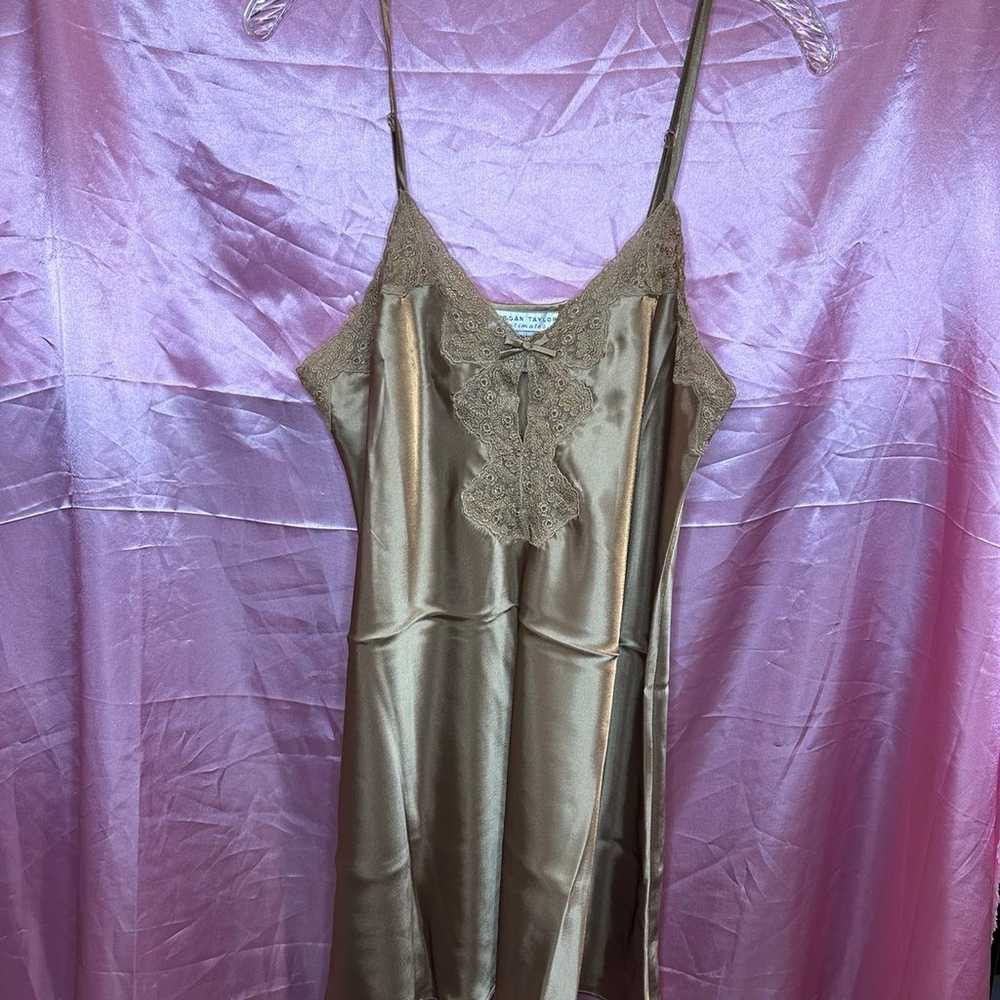 Vintage 90s Y2K metallic Bronze Champagne Gold sa… - image 2