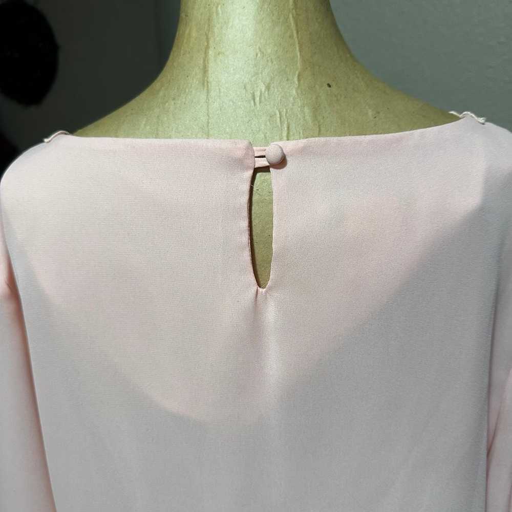 VTG 80's Peach Drop Waist Pleated Semi Sheer Part… - image 4