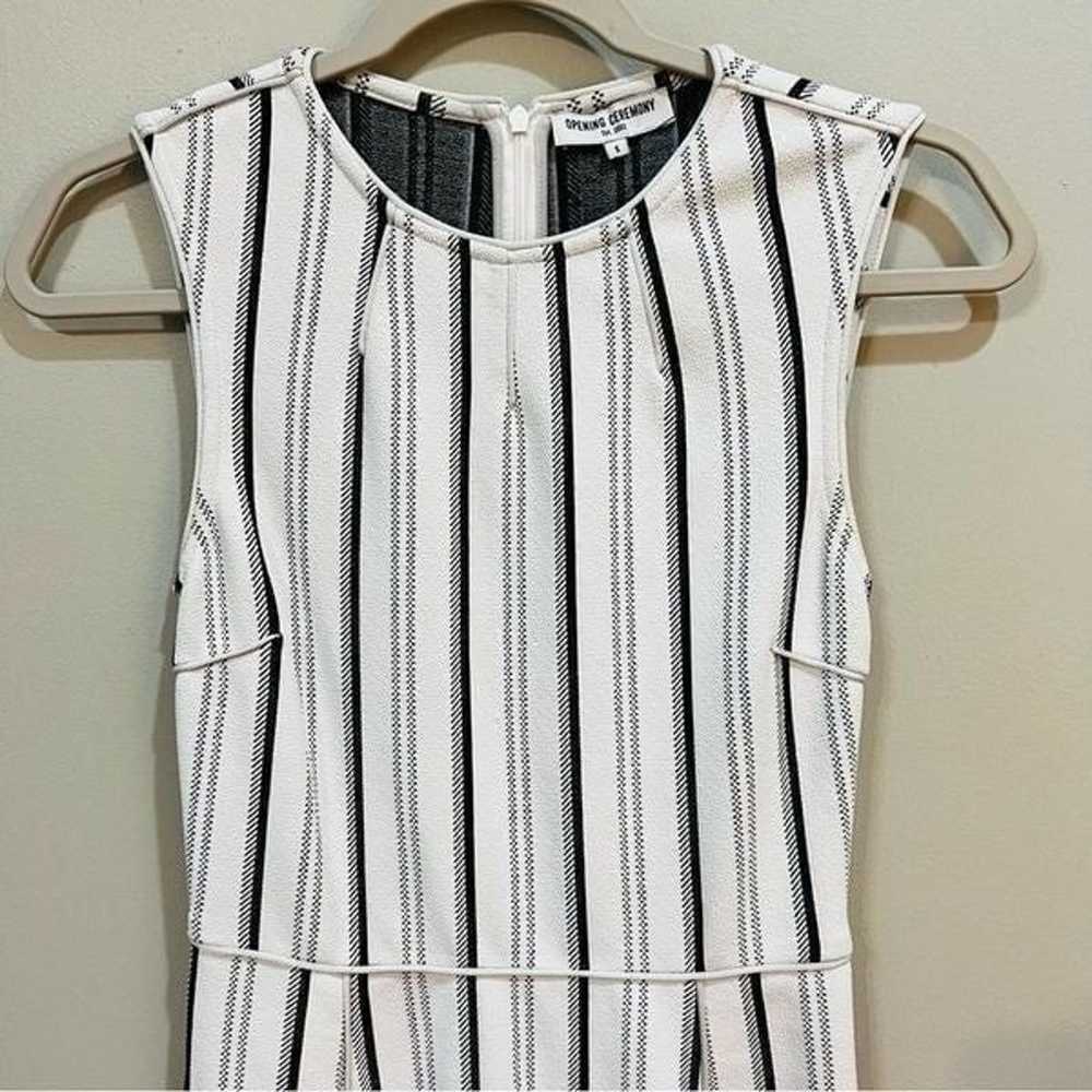 Opening ceremony sleeveless white striped lotus f… - image 6