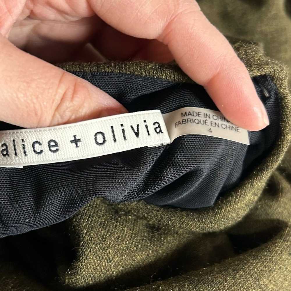 Alice + Olivia Olive Army Green Ferris Long Sleev… - image 8