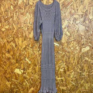 GRL Grail Long One-piece Knit Dress Flare Muted P… - image 1