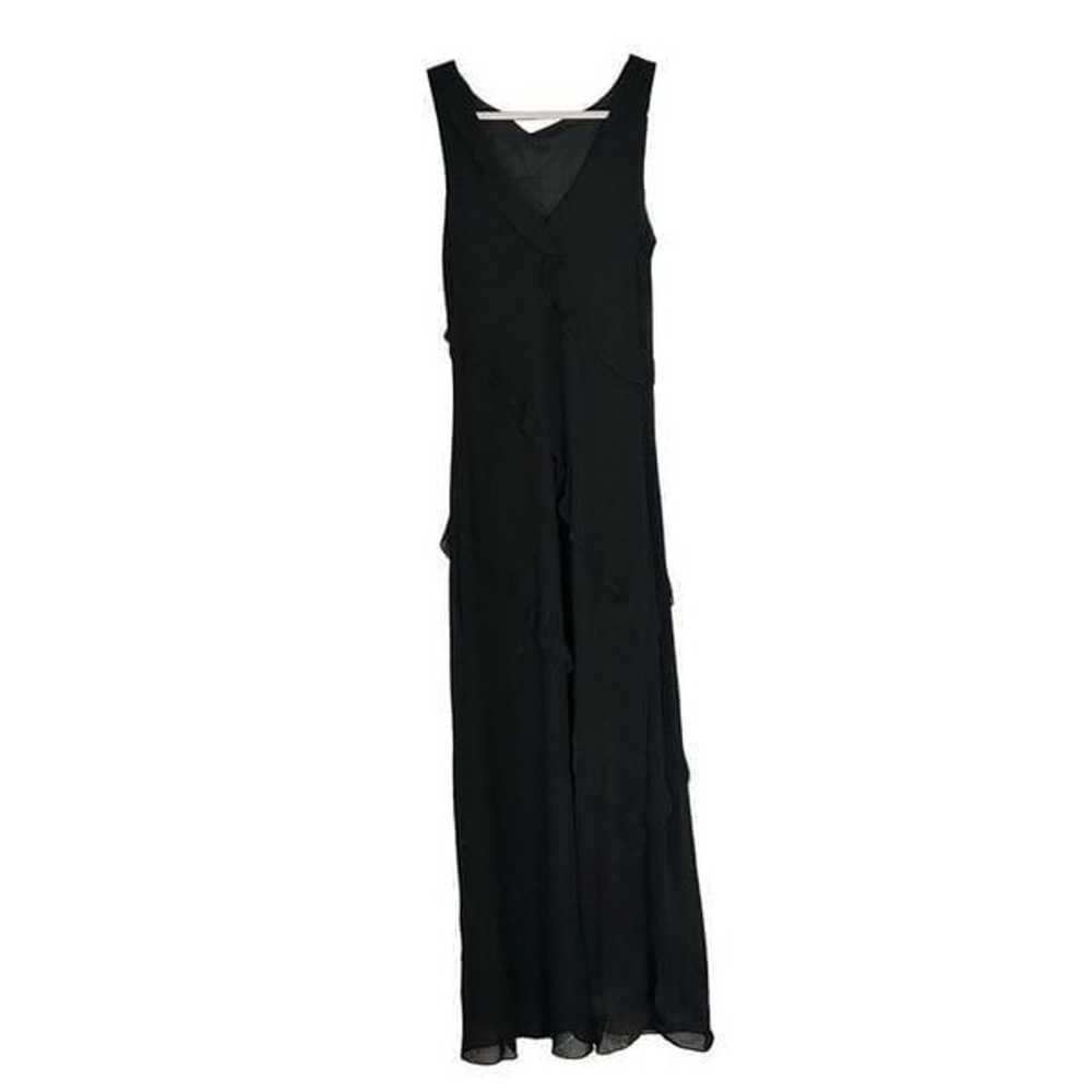 Vintage EVER BEAUTY Black Maxi Dress Chiffon Ruff… - image 2