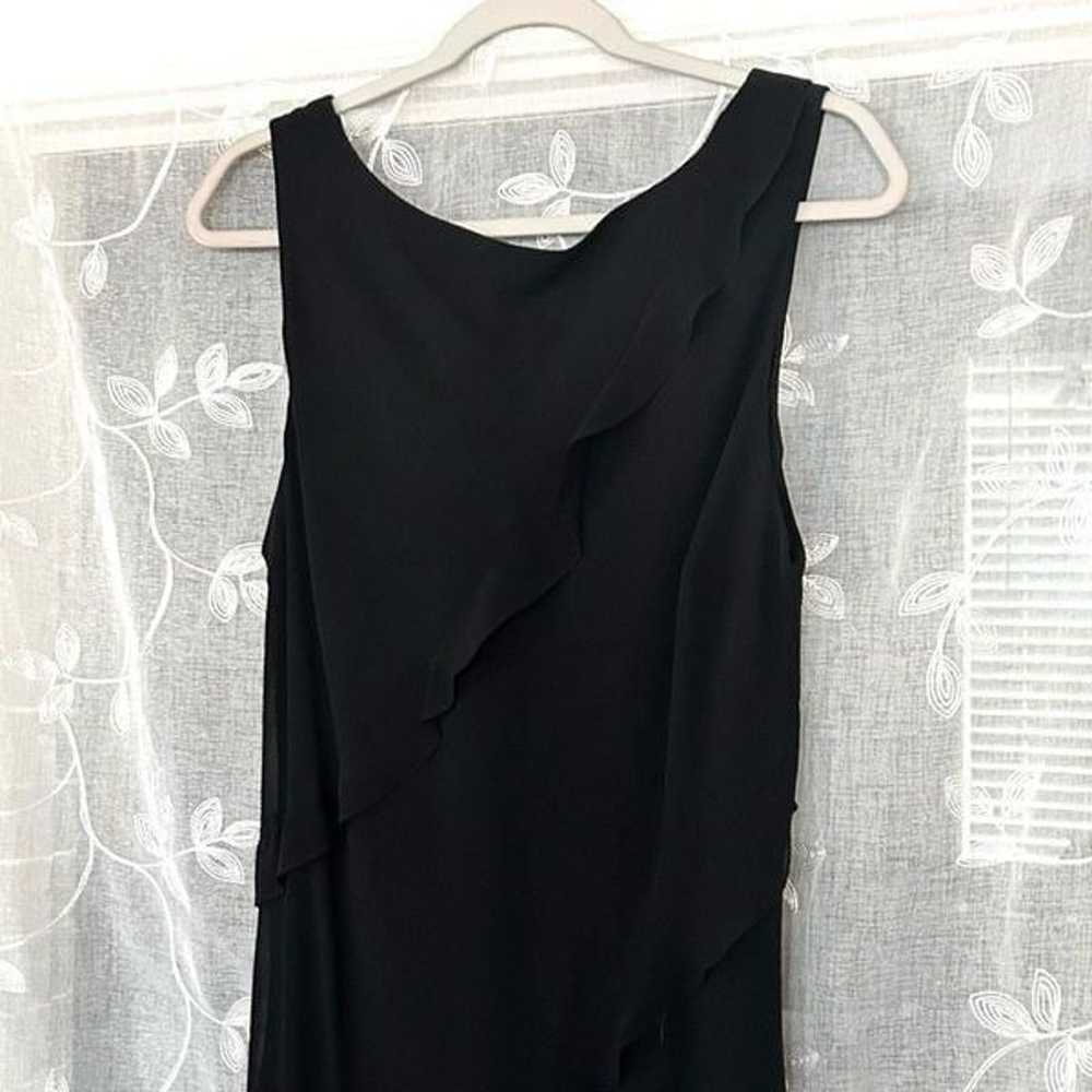 Vintage EVER BEAUTY Black Maxi Dress Chiffon Ruff… - image 3