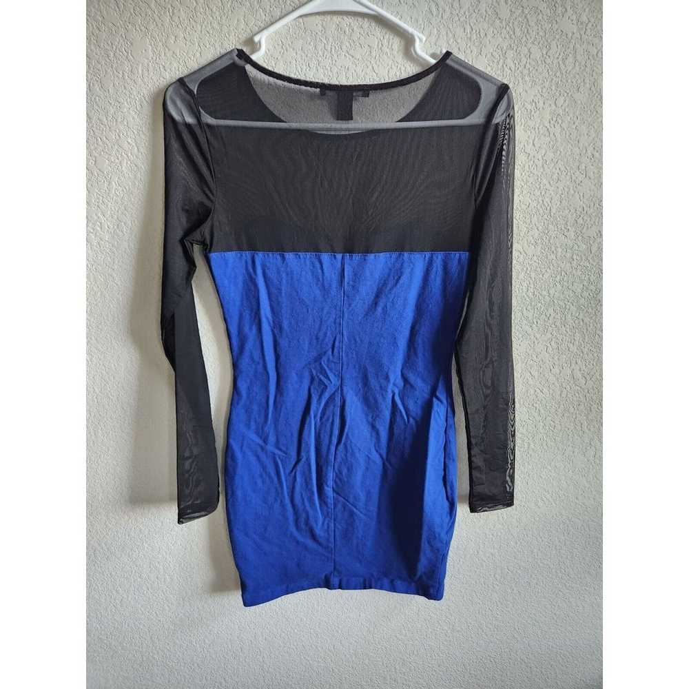 Vintage Y2K Forever 21 Sz M Mini Dress Blue Black… - image 3