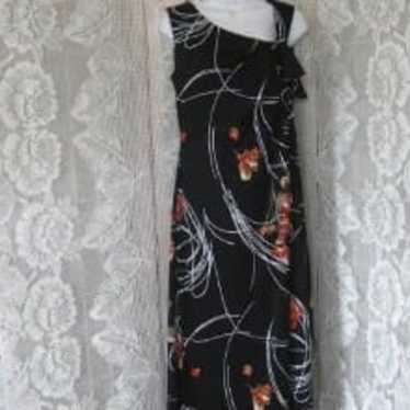 Dress - Vintage Long Flowing Gown Black, White an… - image 1