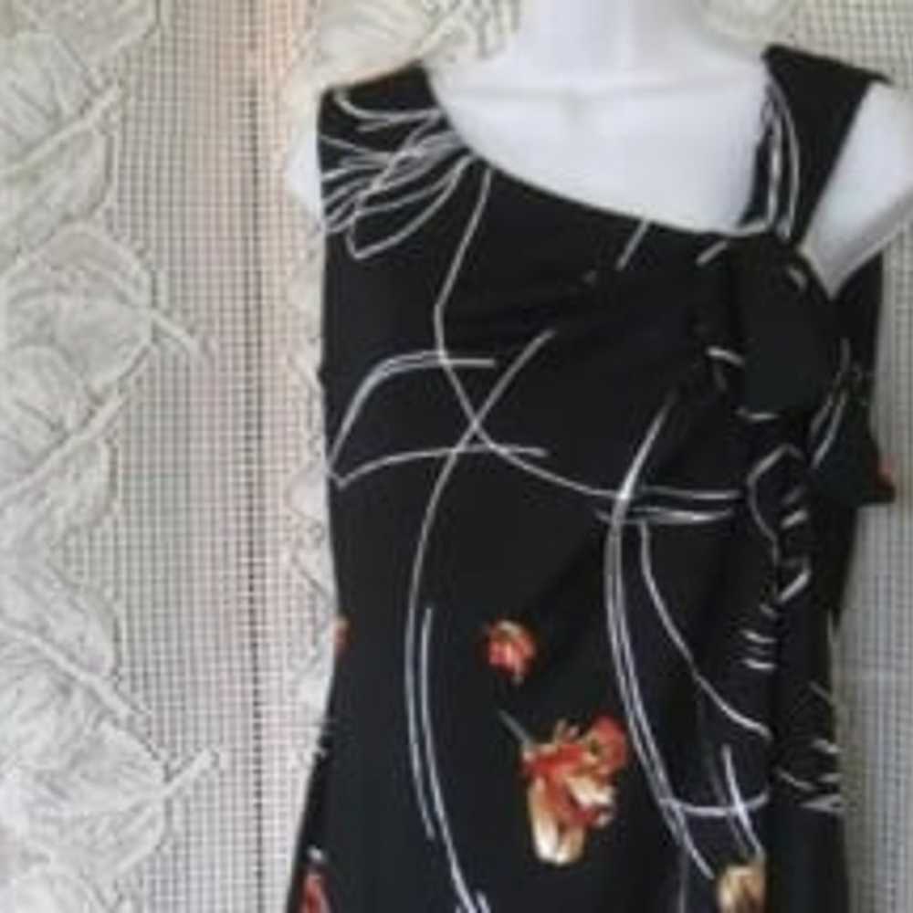 Dress - Vintage Long Flowing Gown Black, White an… - image 3