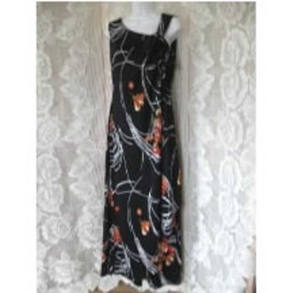 Dress - Vintage Long Flowing Gown Black, White an… - image 6