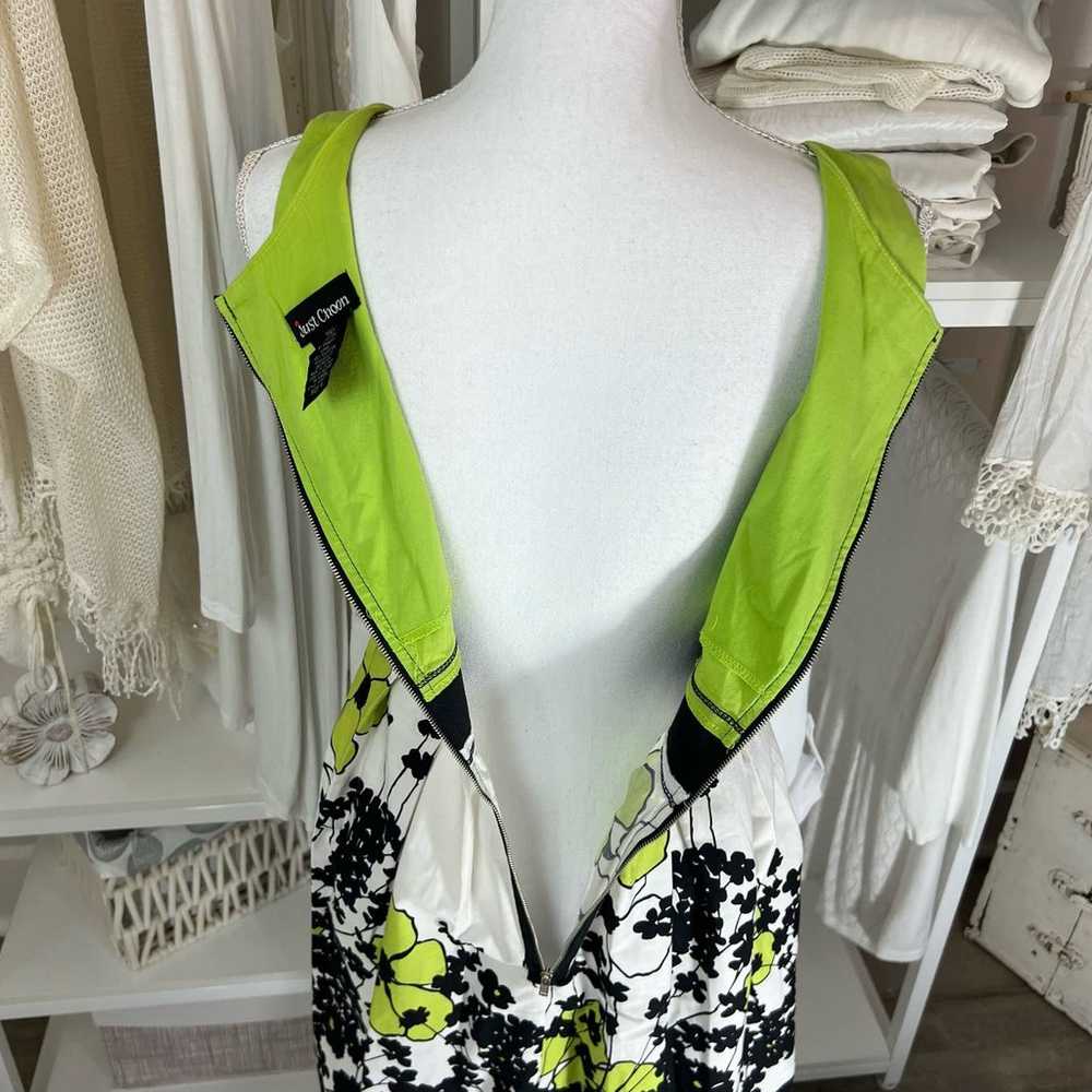 Just Choon Sz. 9 Green black and white SLeeveless… - image 10