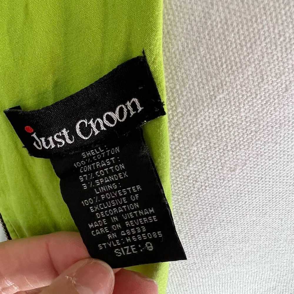 Just Choon Sz. 9 Green black and white SLeeveless… - image 11