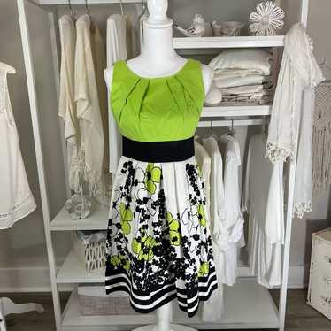 Just Choon Sz. 9 Green black and white SLeeveless… - image 1