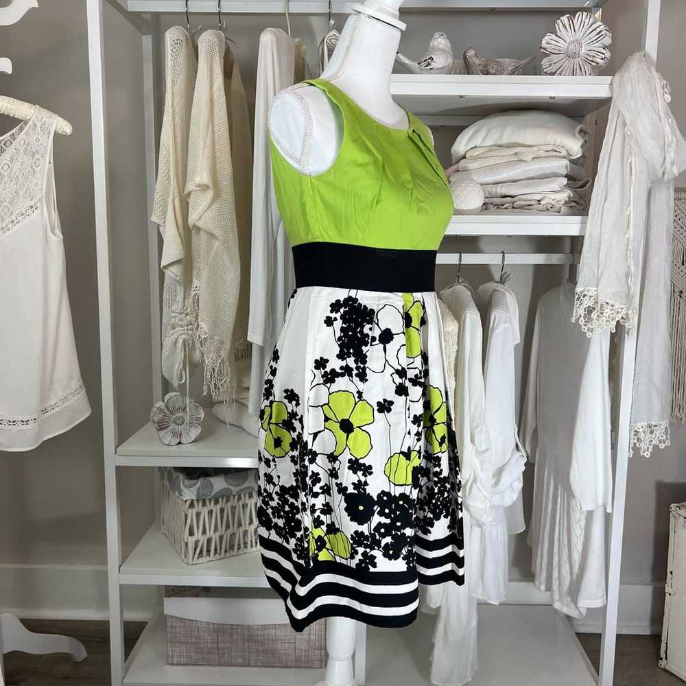 Just Choon Sz. 9 Green black and white SLeeveless… - image 2