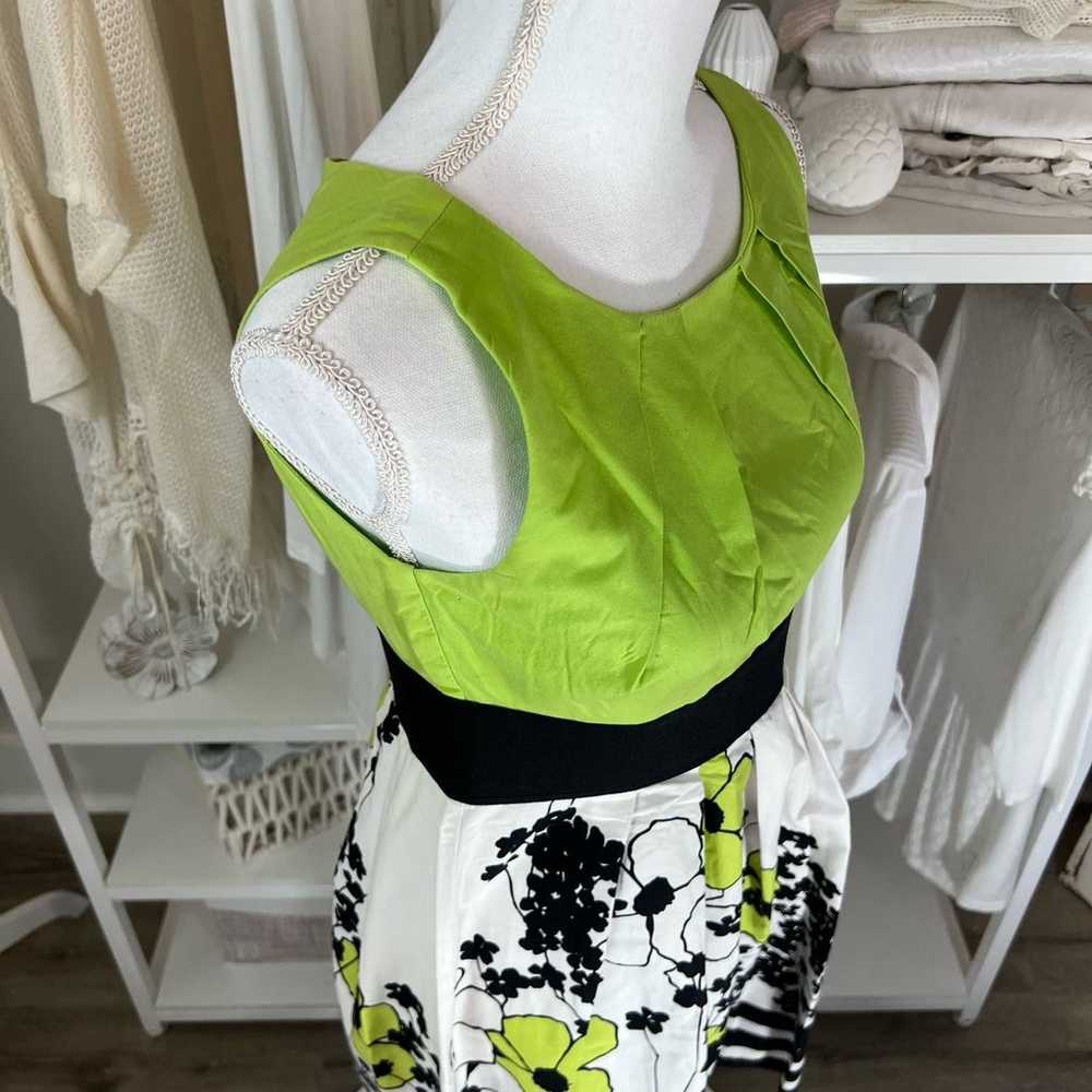 Just Choon Sz. 9 Green black and white SLeeveless… - image 3