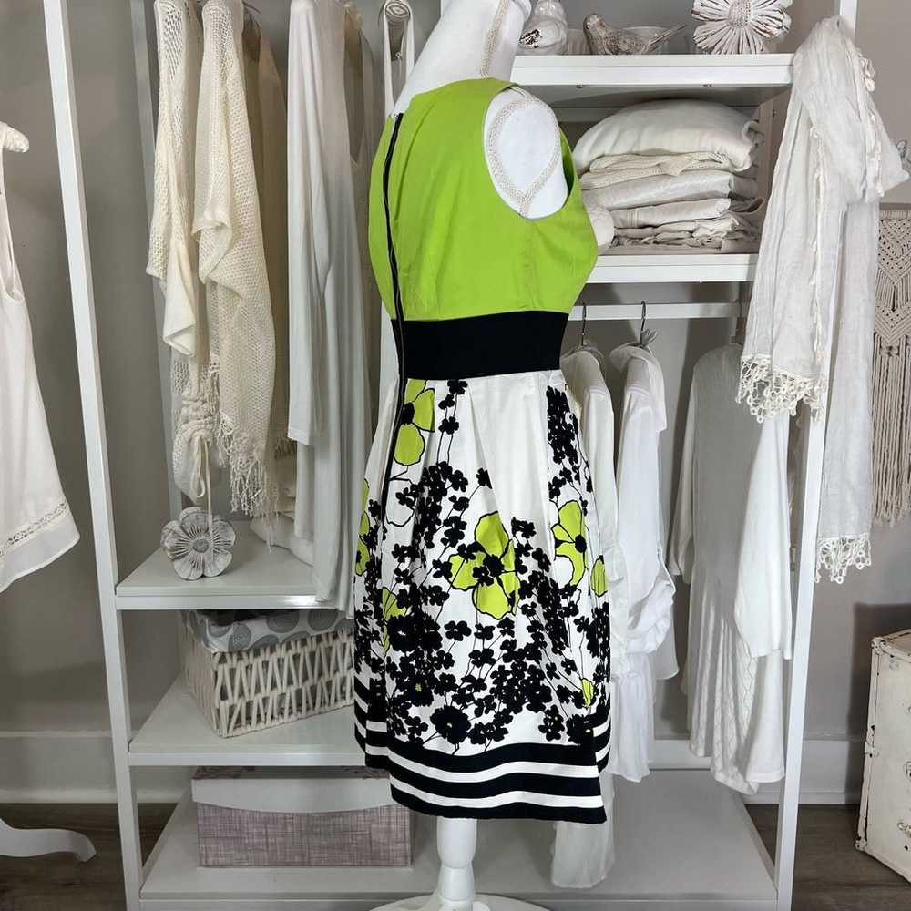 Just Choon Sz. 9 Green black and white SLeeveless… - image 5