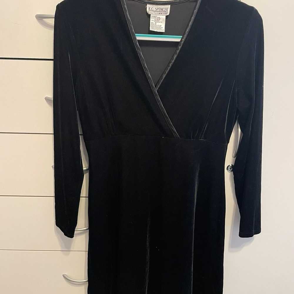 Vintage black velvet dress - image 1