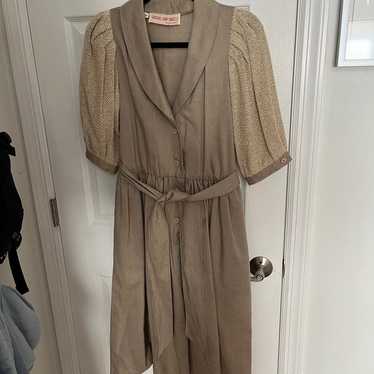 vintage 80s dress linen - image 1