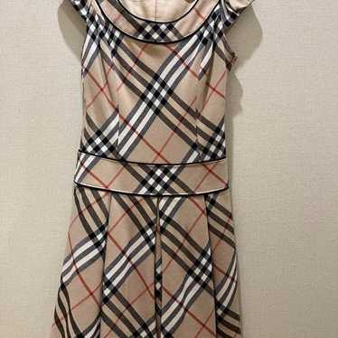 Burberry Blue Label Dress Nova Check Pleats All-ov