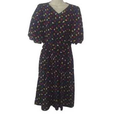 Vintage 1970's Ciao LTD Tulip Floral Silk Dress - image 1