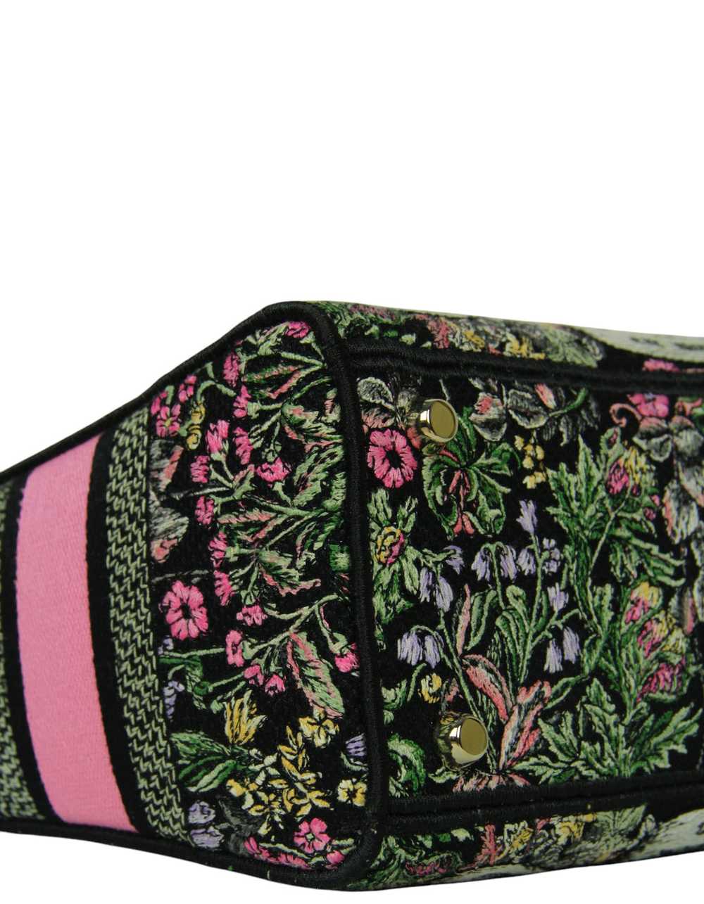 Christian Dior Floral Embroidered Canvas Medium L… - image 6