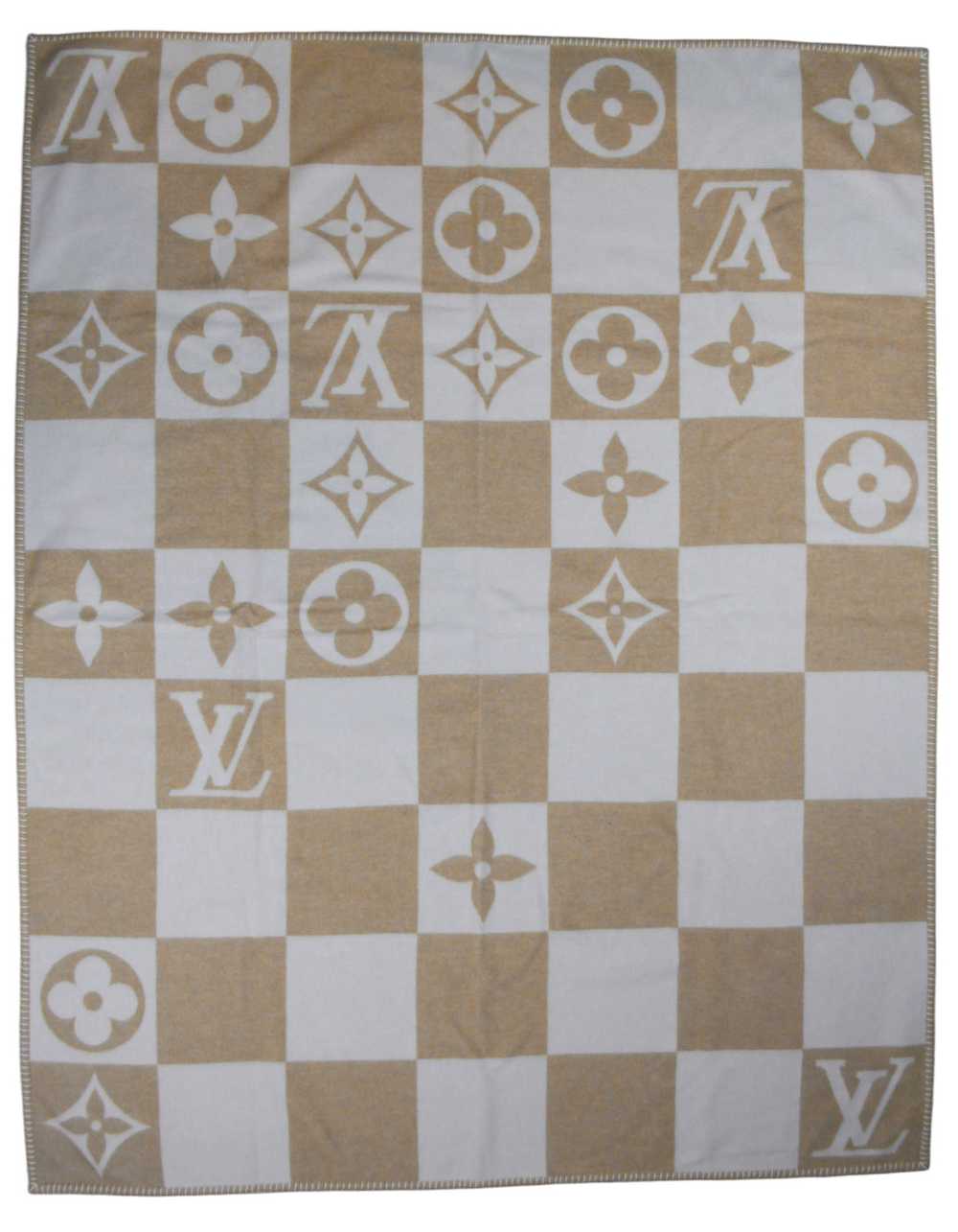 Louis Vuitton Beige Checkmate Throw Blanket - image 2