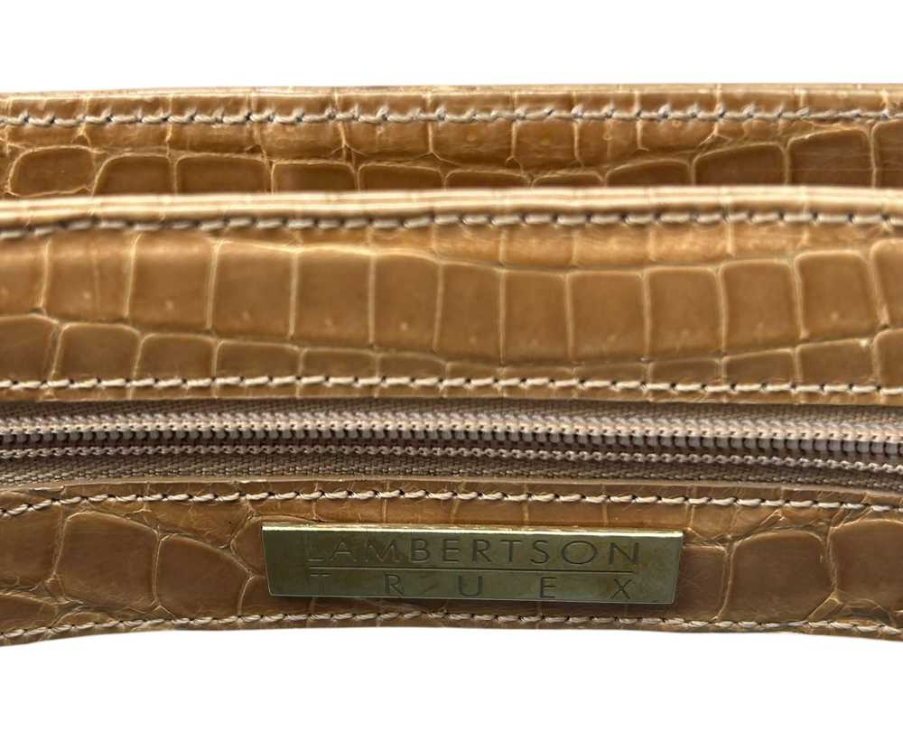 Lambertson Truex Tan Baby Crocodile Handbag - image 7